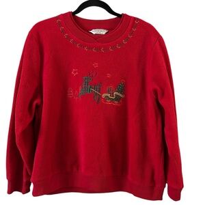 Alison Daley Fleece Christmas Sweater with Embroidery